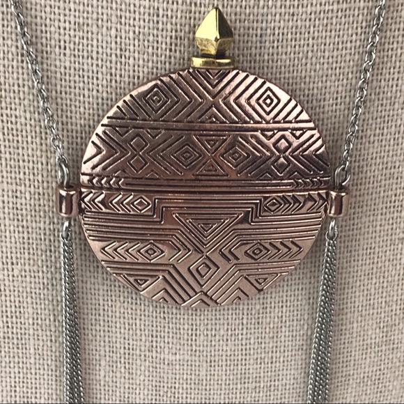 House of Harlow Mosiac Aztec Tassel Long Necklace - Picture 4 of 7